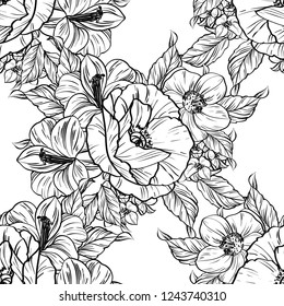 Abstract elegance seamless pattern with floral background