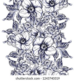 Abstract elegance seamless pattern with floral background