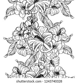 Abstract elegance seamless pattern with floral background