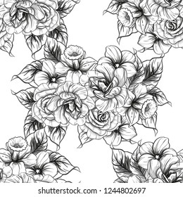 Abstract elegance seamless pattern with floral background