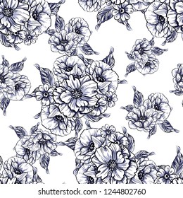 Abstract elegance seamless pattern with floral background