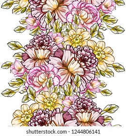 Abstract elegance seamless pattern with floral background
