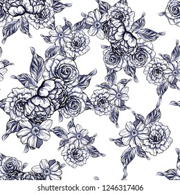 Abstract elegance seamless pattern with floral background