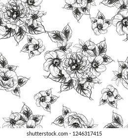 Abstract elegance seamless pattern with floral background