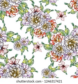 Abstract elegance seamless pattern with floral background