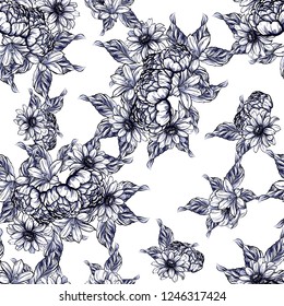 Abstract elegance seamless pattern with floral background