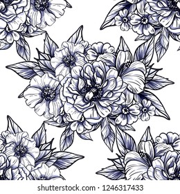 Abstract elegance seamless pattern with floral background
