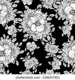 Abstract elegance seamless pattern with floral background