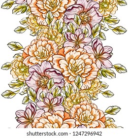 Abstract elegance seamless pattern with floral background