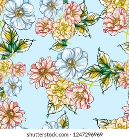Patrón inconsútil de la elegancia Abstractas con el fondo floral