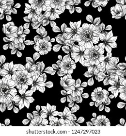 Abstract elegance seamless pattern with floral background