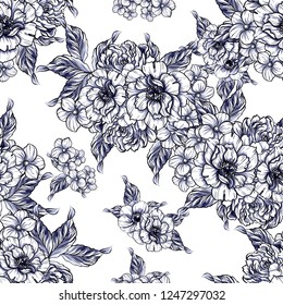 Abstract elegance seamless pattern with floral background