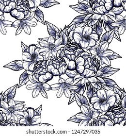 Abstract elegance seamless pattern with floral background