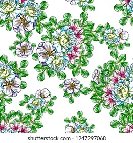 Abstract elegance seamless pattern with floral background