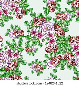 Abstract elegance seamless pattern with floral background