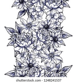 Abstract elegance seamless pattern with floral background