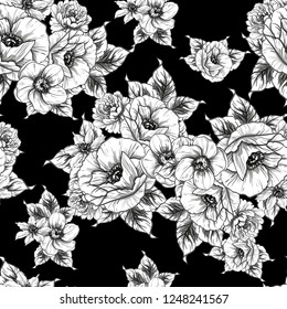 Abstract elegance seamless pattern with floral background