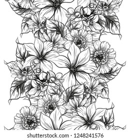 Abstract elegance seamless pattern with floral background