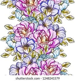 Abstract elegance seamless pattern with floral background