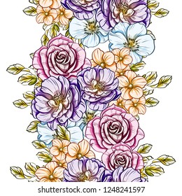 Abstract elegance seamless pattern with floral background