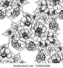 Abstract elegance seamless pattern with floral background