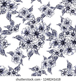 Abstract elegance seamless pattern with floral background