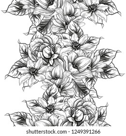 Abstract elegance seamless pattern with floral background