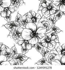 Abstract elegance seamless pattern with floral background