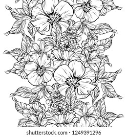 Abstract elegance seamless pattern with floral background