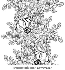 Abstract elegance seamless pattern with floral background