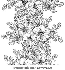 Abstract elegance seamless pattern with floral background