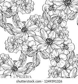 Abstract elegance seamless pattern with floral background