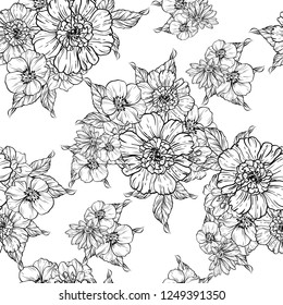 Abstract elegance seamless pattern with floral background