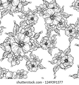 Abstract elegance seamless pattern with floral background