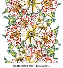 Abstract elegance seamless pattern with floral background
