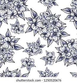 Abstract elegance seamless pattern with floral background