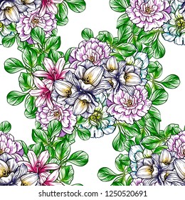 Abstract elegance seamless pattern with floral background