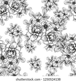 Abstract elegance seamless pattern with floral background