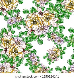 Abstract elegance seamless pattern with floral background