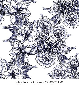 Abstract elegance seamless pattern with floral background