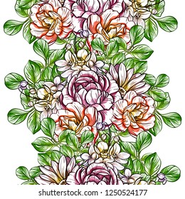 Abstract elegance seamless pattern with floral background