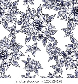 Abstract elegance seamless pattern with floral background