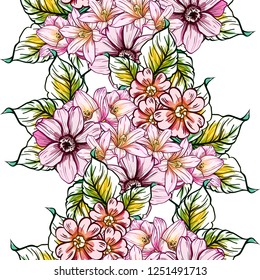 Abstract elegance seamless pattern with floral background