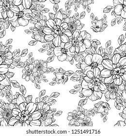 Abstract elegance seamless pattern with floral background