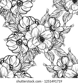 Abstract elegance seamless pattern with floral background