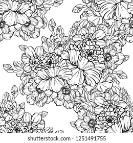 Abstract elegance seamless pattern with floral background
