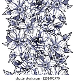 Abstract elegance seamless pattern with floral background