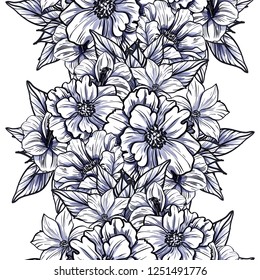 Abstract elegance seamless pattern with floral background