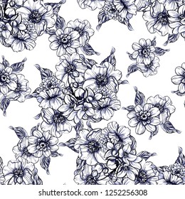 Abstract elegance seamless pattern with floral background