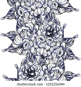 Abstract elegance seamless pattern with floral background